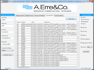 Screenshot software - log operazioni